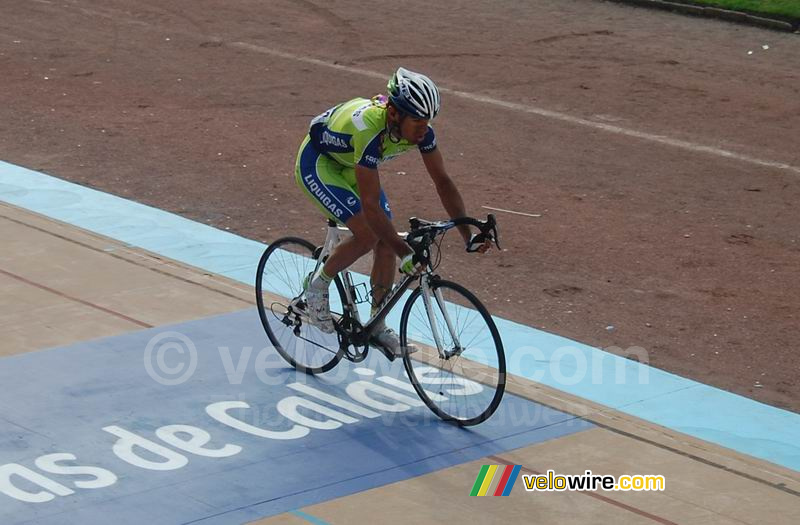 Manuel Quinziato (Liquigas) - onder de modder