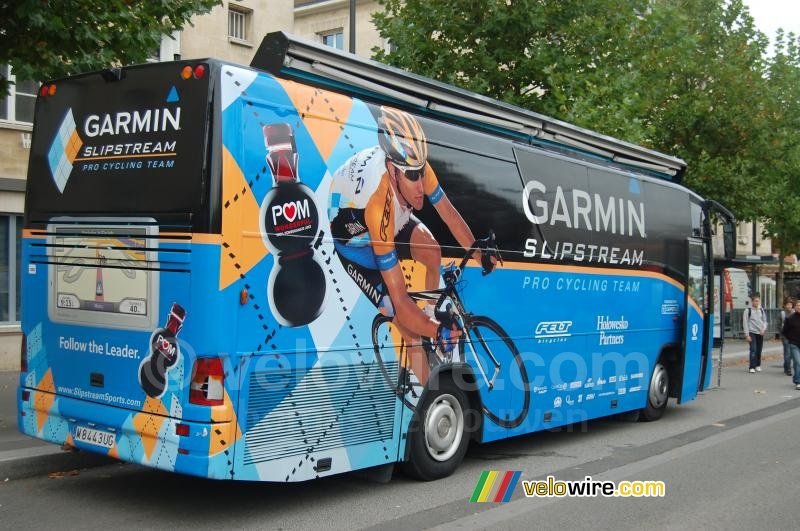 Le bus de l'équipe Garmin Slipstream