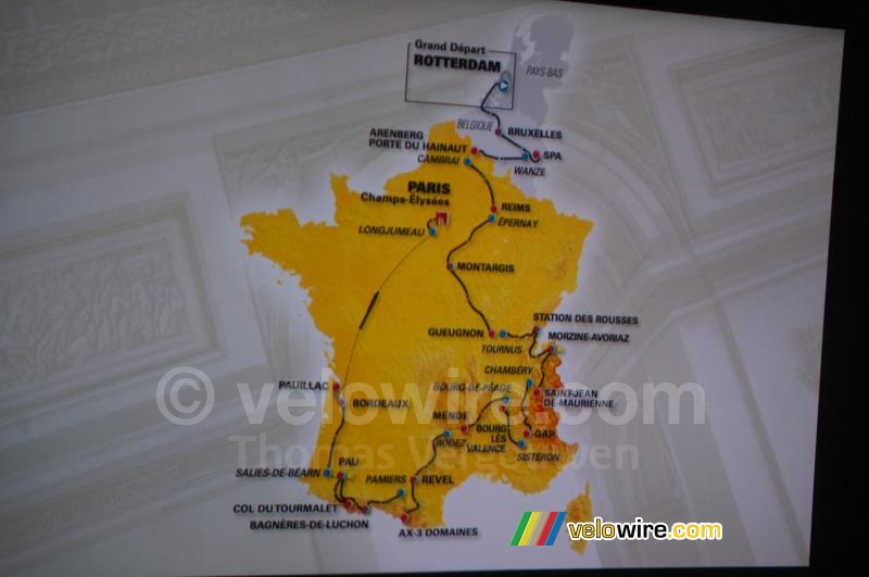 La carte du Tour de France 2010
