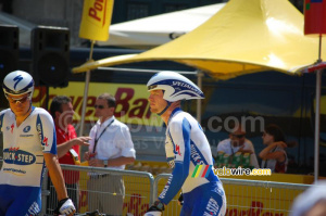 Sylvain Chavanel & Sébastien Rosseler (Quick Step) avant le départ du contre-la-montre par équipes à Montpellier (503x)