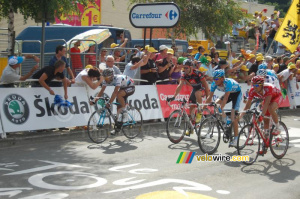 Christophe Riblon (AG2R La Mondiale), Jose Joaquin Rojas (Caisse d'Epargne), Peter Velits (Milram) & Sébastien Minard (Cofidis) à Saint-Girons (263x)