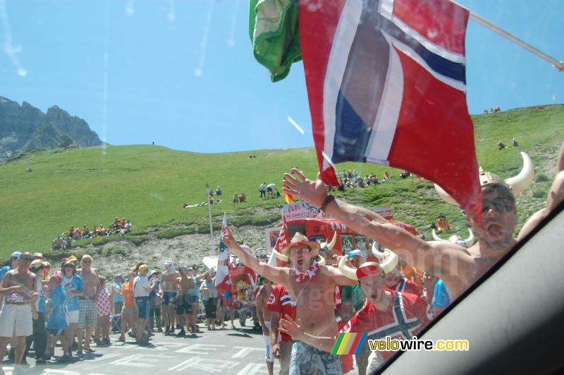 Some Norvegian Tour-fans on the Col du Tourmalet