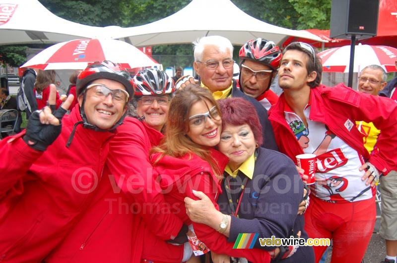 The Team Vittel met Raymond Poulidor