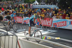 Dmitriy Muravyev (Astana) & Johannes Fröhlinger (Milram) à Besançon (409x)