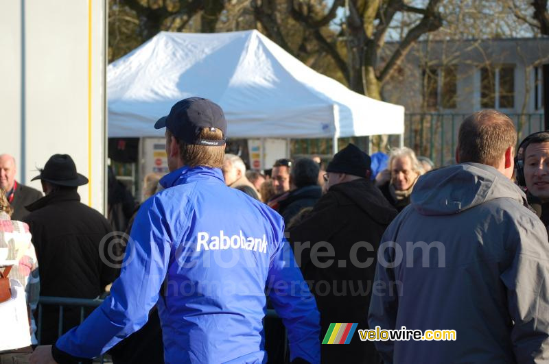 Lars Boom (Rabobank) arrives for the ceremony