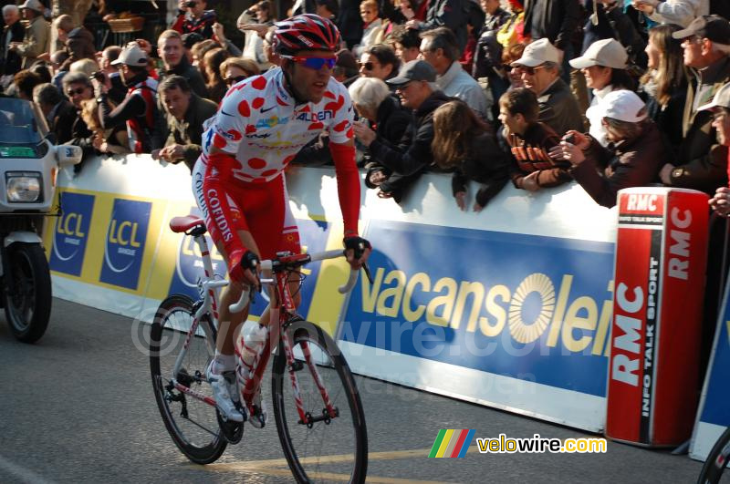 Amaël Moinard (Cofidis) wearing the polka dot jersey