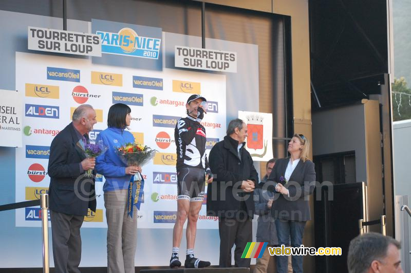 Xavier Tondo (Cervélo TestTeam) op het podium (3)