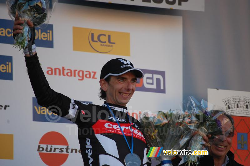 Xavier Tondo (Cervélo TestTeam) op het podium (5)