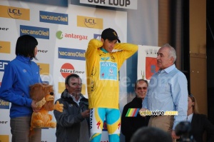 Alberto Contador (Astana) on the podium in Tourrettes-sur-Loup (2) (303x)