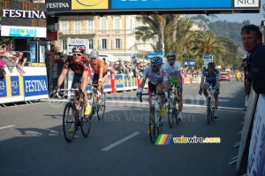 Luis Léon Sanchez (Caisse d'Epargne), Jean-Christophe Péraud (Omega Pharma-Lotto), Samuel Sanchez (Euskaltel-Euskadi), Roman Kreuziger (Liquigas-Doimo) & Jérôme Coppel (Saur-Sojasun) (502x)