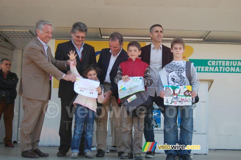 The children who won a drawing competition
