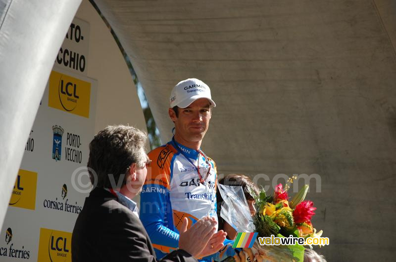 David Millar (Garmin-Transitions) op het podium