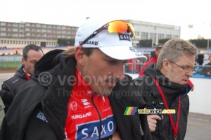 Fabian Cancellara (Team Saxo Bank) after Paris-Roubaix 2010 (900x)