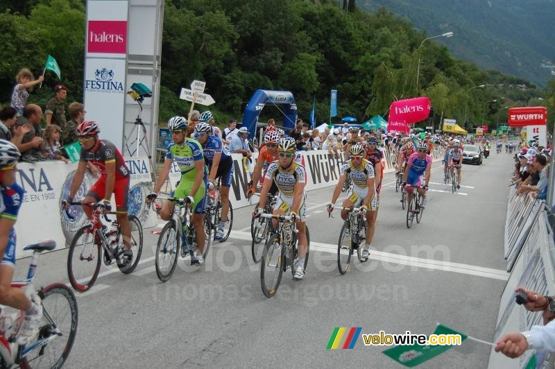 Mark Cavendish (HTC-Columbia) at the finish in Sierre