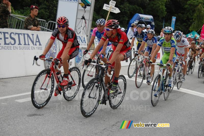 Alessandro Ballan (BMC Racing Team) bij de finish in Sierre