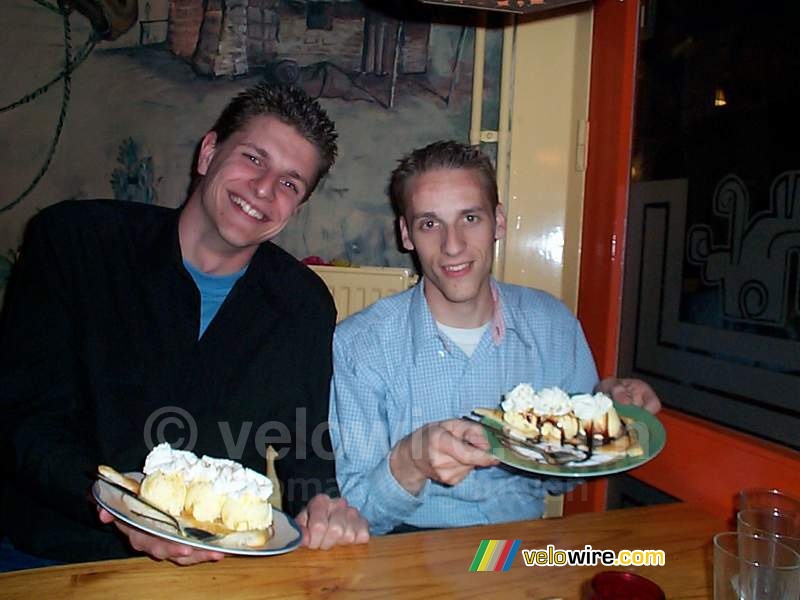 Maarten & Thomas met het dessert