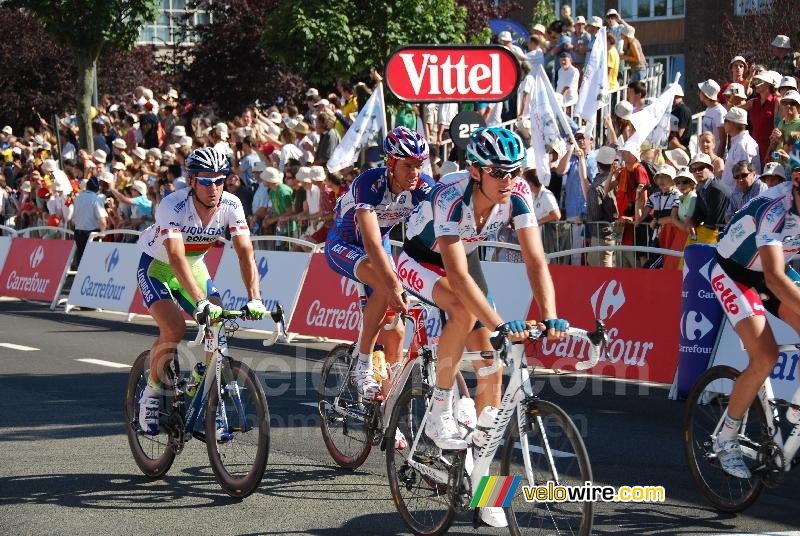 Francis de Greef & Sebastian Lang (Omega Pharma-Lotto), Aleksandr Kuchynski (Liquigas-Doimo) & Stijn Vandenbergh (Katusha Team)
