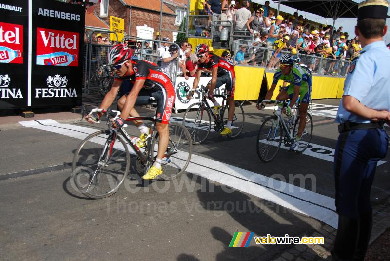 José Joaquin Rojas & Luis Léon Sanchez (Caisse d'Epargne) & Roman Kreuziger (Liquigas-Doimo)