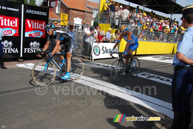 Thomas Lfkvist (Team Sky) & David Millar (Garmin-Transitions)