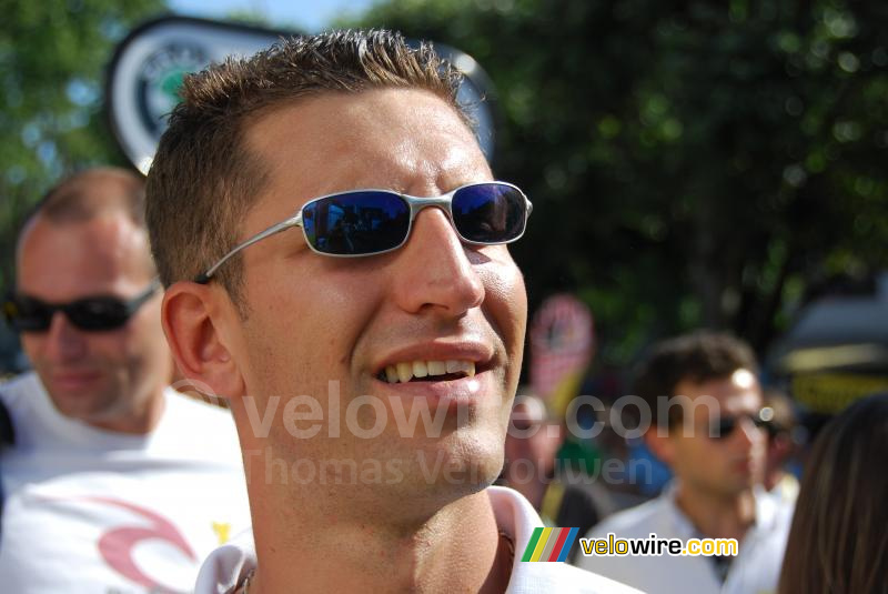 Mathieu Drujon (Caisse d'Epargne) visiting the Tour