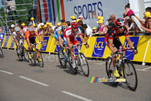 Rui Costa (Caisse d'Epargne), Rémi Pauriol (Cofidis), Ryder Hesjedal (Garmin-Transitions), Ivan Velasco (Euskaltel-Euskadi) & Carlos Sastre (Cervélo TestTeam) (401x)