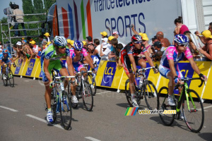 Damiano Cunego (Lampre-Farnese Vini), Christophe Moreau (Caisse d'Epargne), Daniel Oss (Liquigas-Doimo) & Simon Spilak (Lampre-Farnese Vini) (342x)