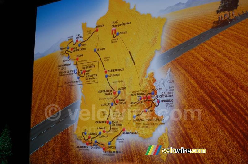De officile kaart van de Tour de France 2011 (2)