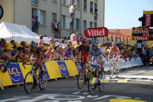 Lance Armstrong & Christopher Horner (Team Radioshack), Anthony Geslin (FDJ) & Lars Boom (Rabobank) (342x)