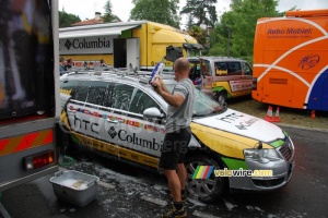 The HTC-Columbia car being washed (408x)