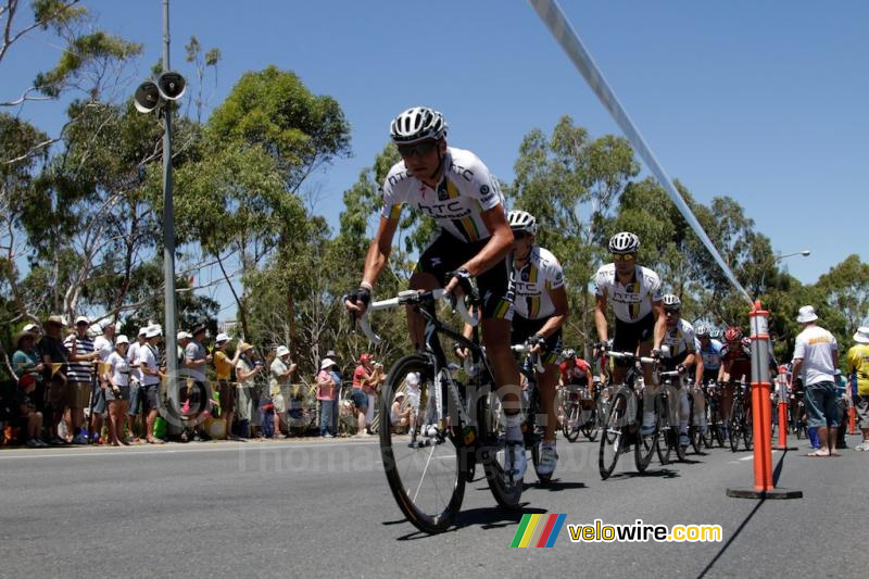 Danny Pate, Bert Grabsch, Bernhard Eisel & Mark Cavendish (HTC-Highroad)