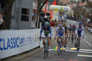 Sergey Lagutin (Vacansoleil), Anthony Geslin (FDJ), Frédéric Amorison (Landbouwkrediet) & Laurent Mangel (Saur-Sojasun) (447x)