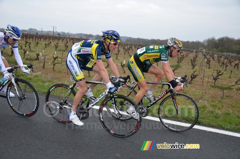 Lieuwe Westra (Vacansoleil-DCM Pro Cycling Team) & Frédéric Amorison (Landbouwkrediet)