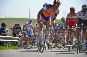 Matthieu Ladagnous (FDJ) grabs his bike after the crash (500x)