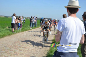 Lars Bak (HTC-Highroad) on the cobbles (598x)