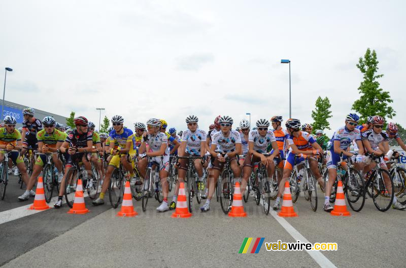 Het peloton voor vertrek