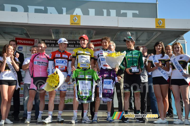 The jerseys on the podium