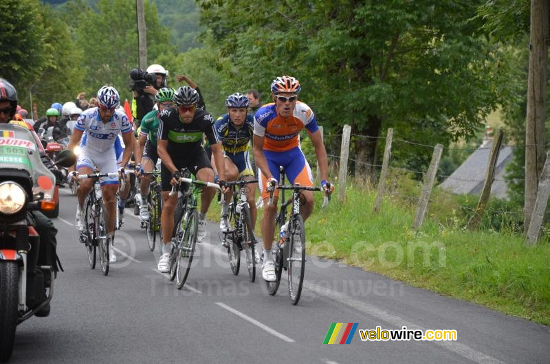 Groupe de tête: Luis Léon Sanchez, Juan Antonio Flecha, Johnny Hoogerland, Sandy Casar & Thomas Voeckler