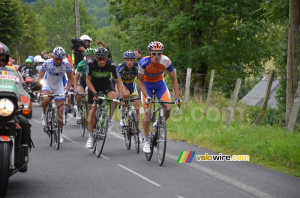 Groupe de tête: Luis Léon Sanchez, Juan Antonio Flecha, Johnny Hoogerland, Sandy Casar & Thomas Voeckler (726x)