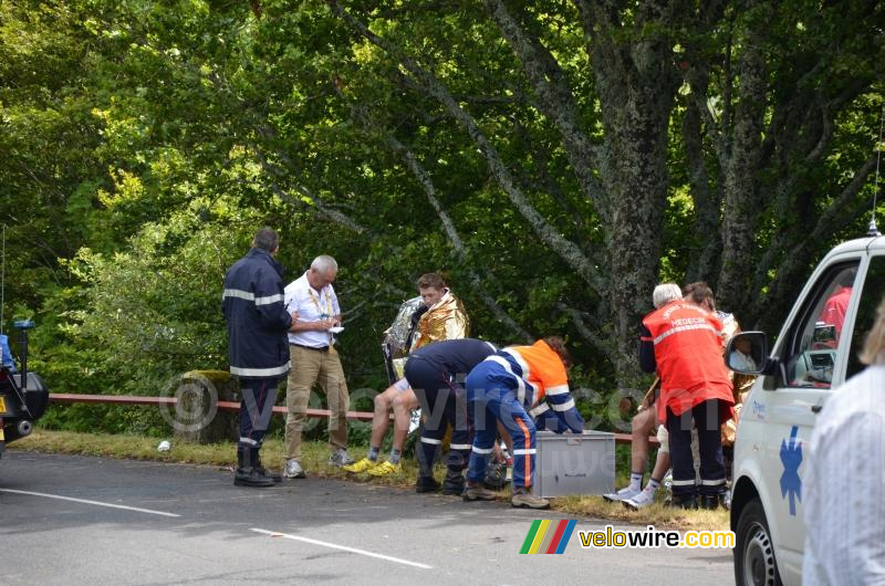 Frederik Willems (Omega Pharma-Lotto) verliet de Tour helaas met een sleutelbeenbreuk